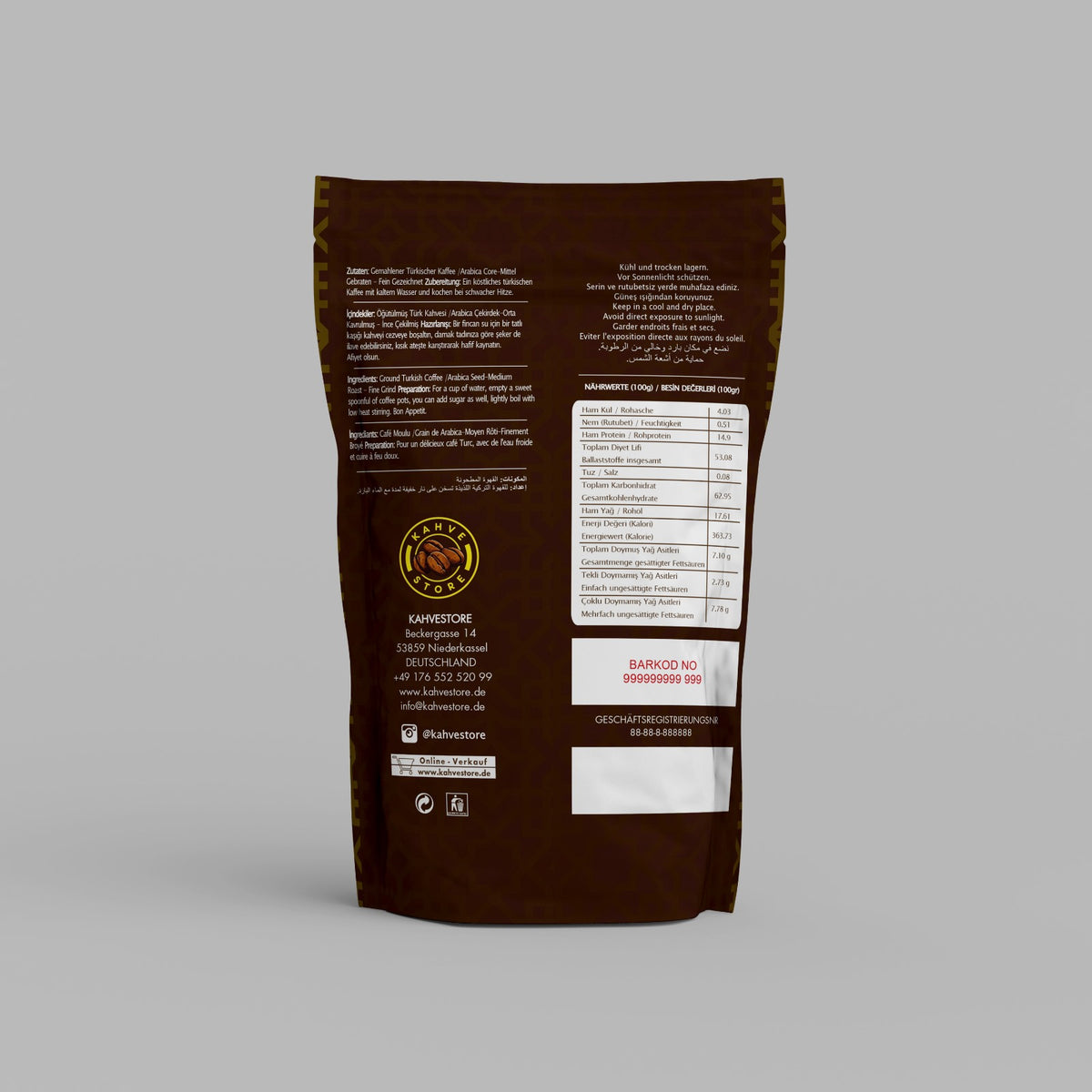 Kahvestore Türkischer Kaffee 500 gr